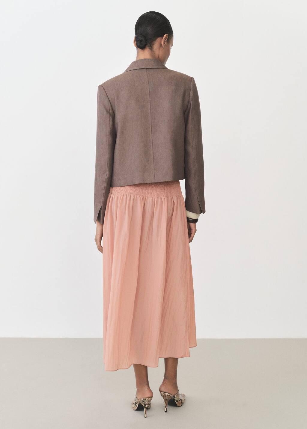 Pink Lt Pastel Gathered Midi-Skirt With Panels, , large image number 5