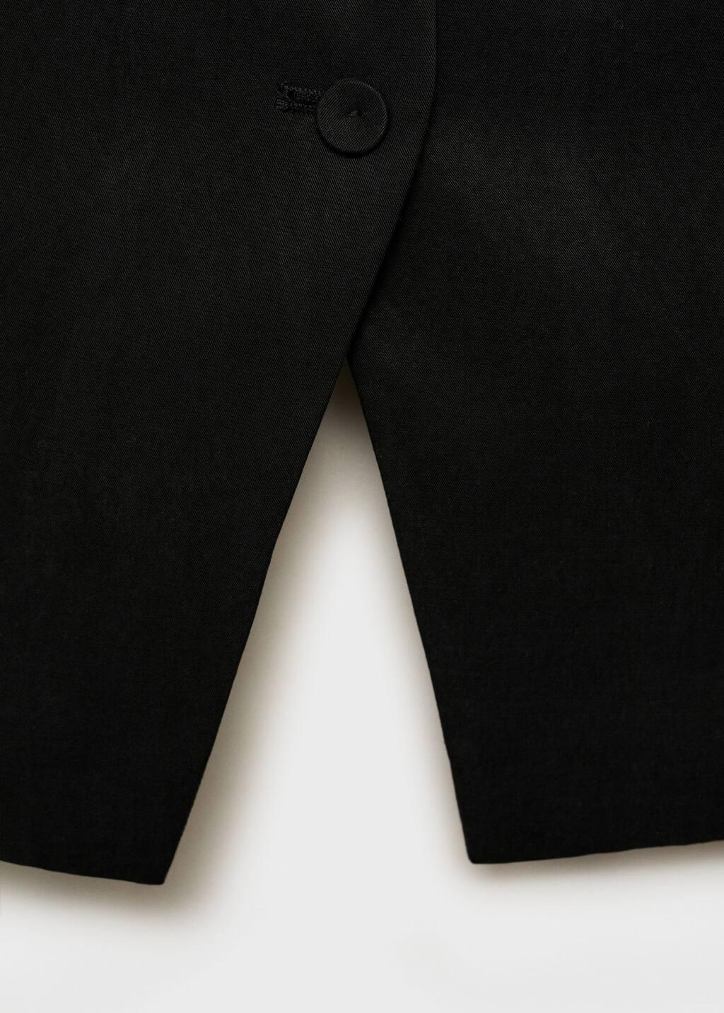 Black Straight Lyocell Suit Vest, , large image number 4