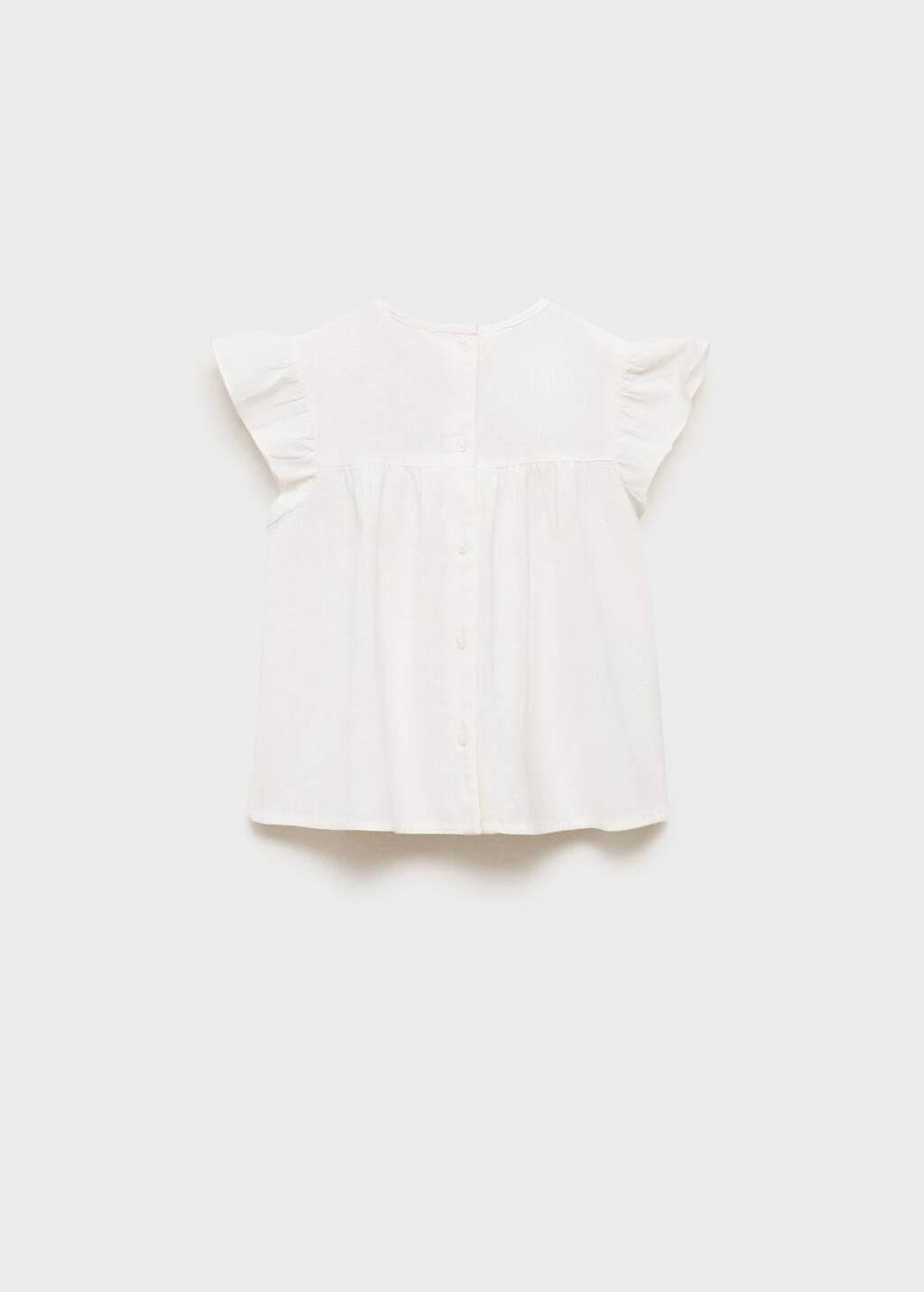 White Embroidered Details Blouse, Baby Girl, White, large image number 1