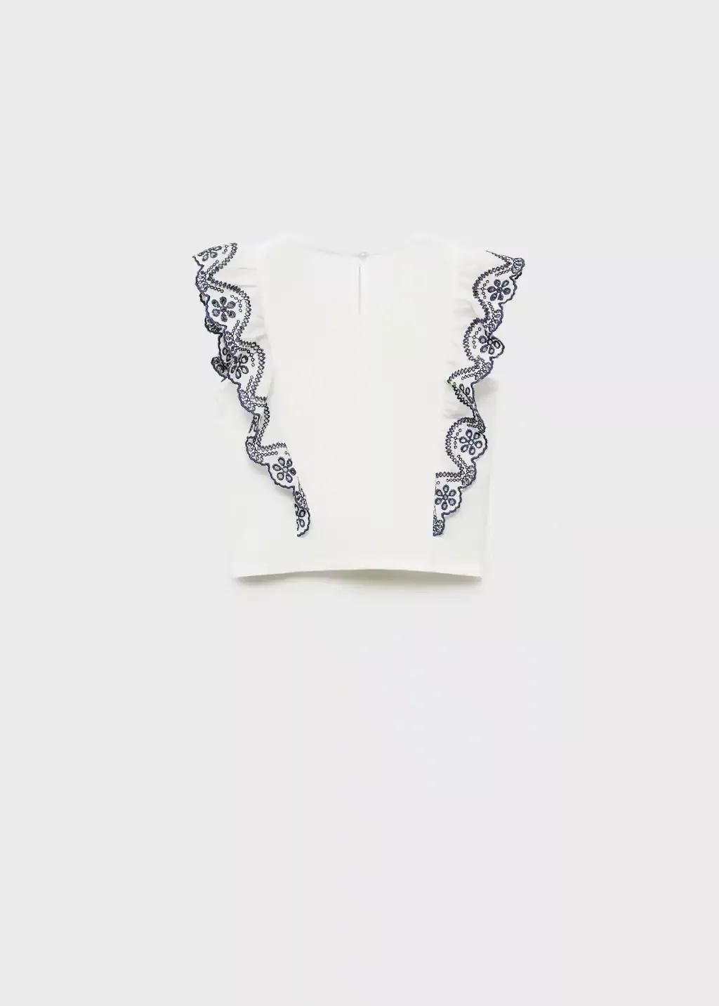 WHITE Textured ruffled blouse, Baby Girl, , large image number 5