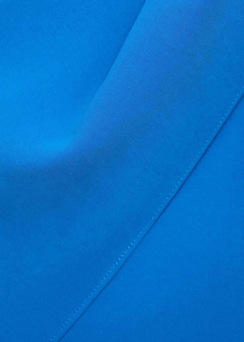 Blue Asymmetrical Bow-Neck Dress, , large image number 4