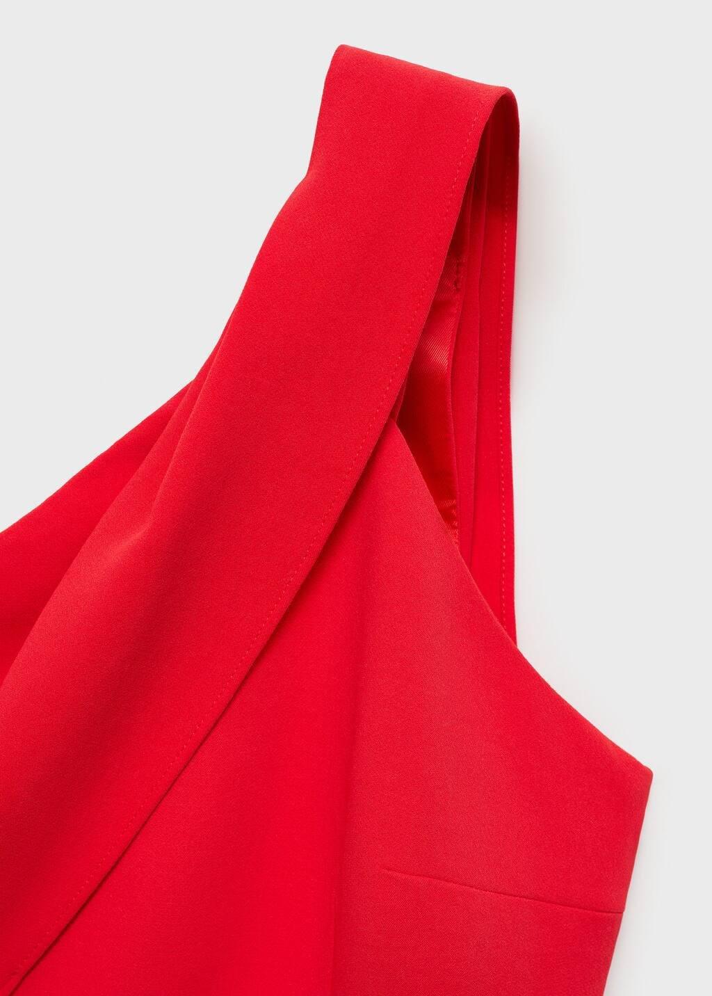 Red Asymmetric Formal Midi Dress, , large image number 7
