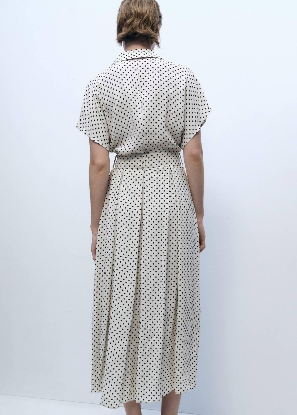 White Polka-Dot Dress With Belt, , large image number 5