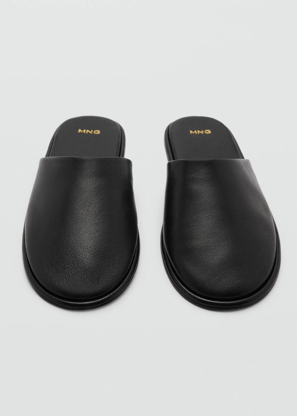 BLACK Leather slingback shoes, , large image number 2