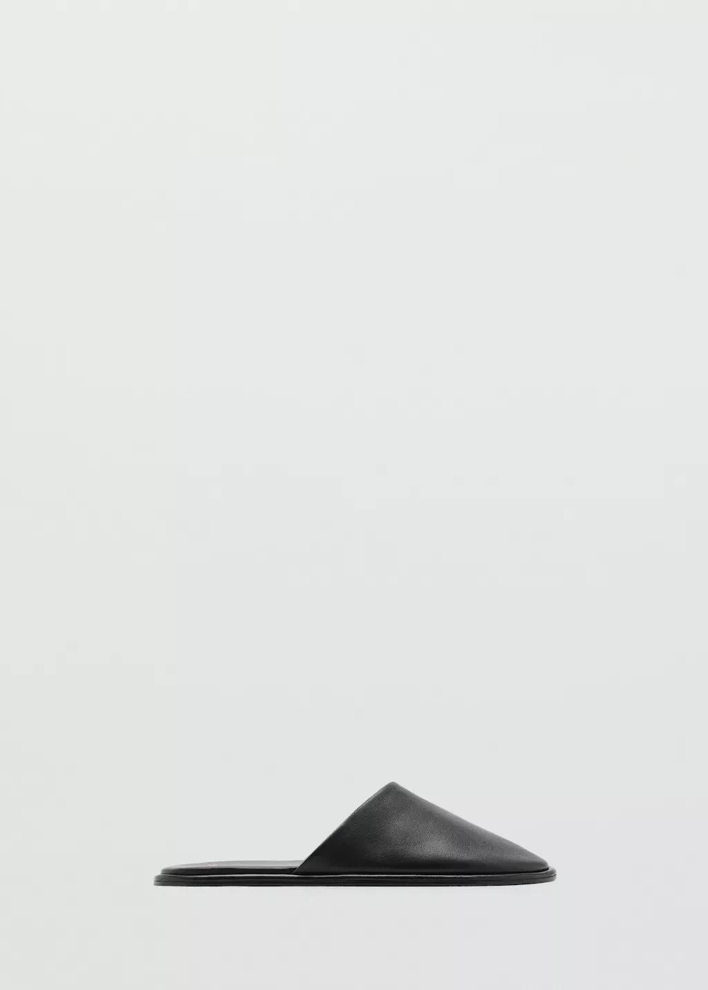 BLACK Leather slingback shoes, , large image number 3