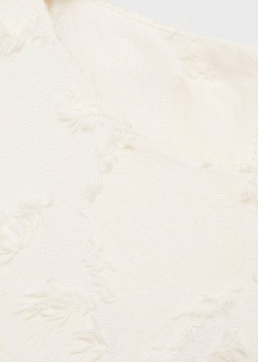 White Textured Crop Top, , large image number 3