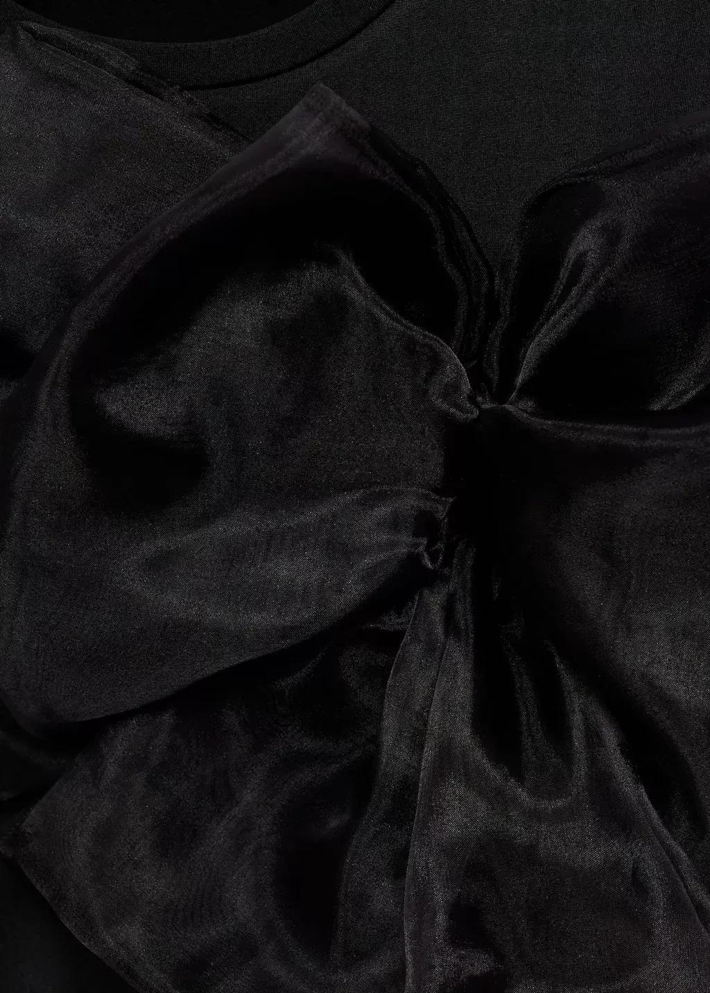 Black Frills Ruffle T-Shirt, , large image number 1