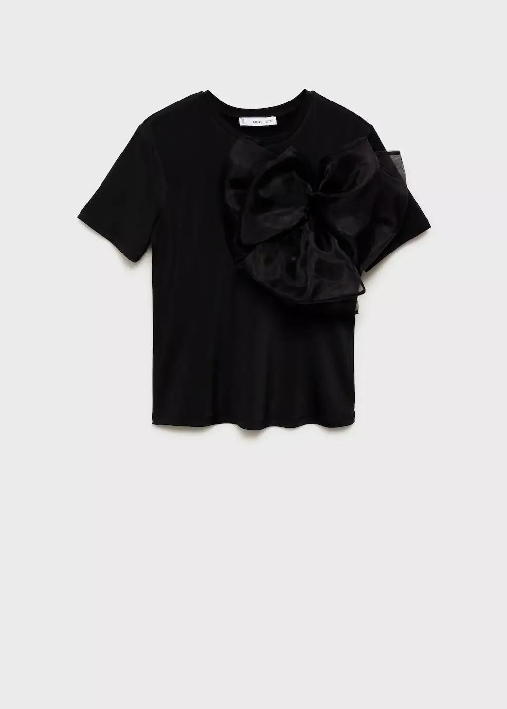 Black Frills Ruffle T-Shirt, , large image number 3