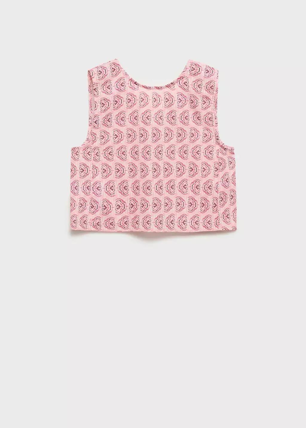 Pink Buttoned Printed Blouse, Kids Girl, , large image number 4