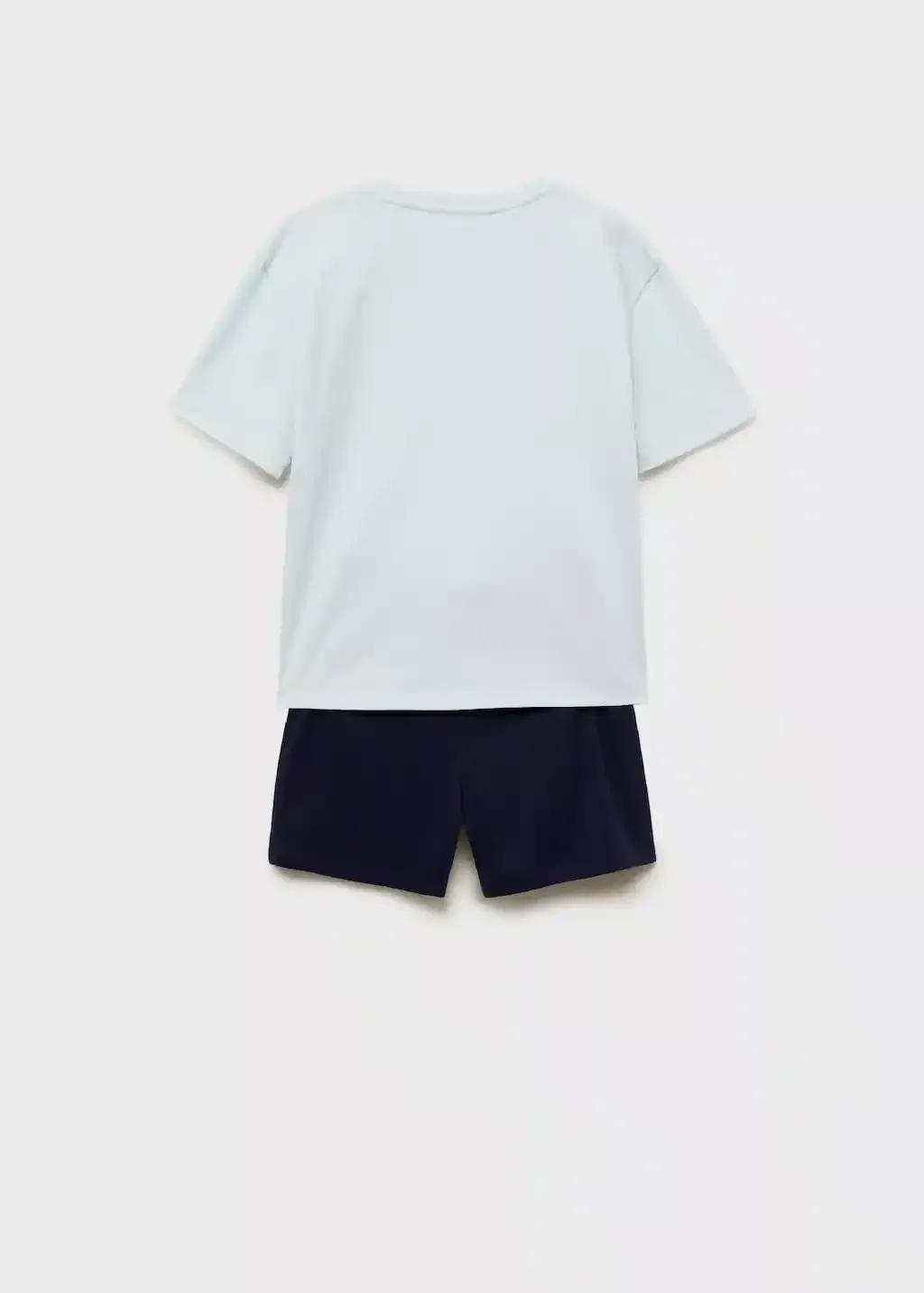 Turquoise Sonic Long Pyjamas, Kids Boy, , large image number 1