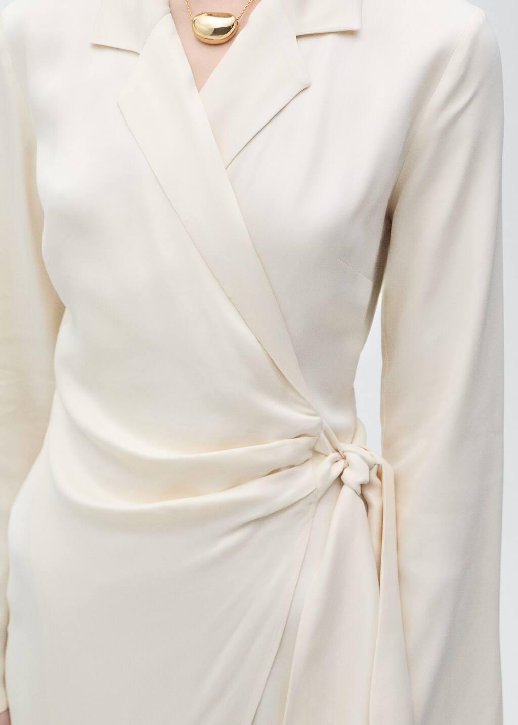 Beige Knot Blazer Midi Dress, , large image number 3