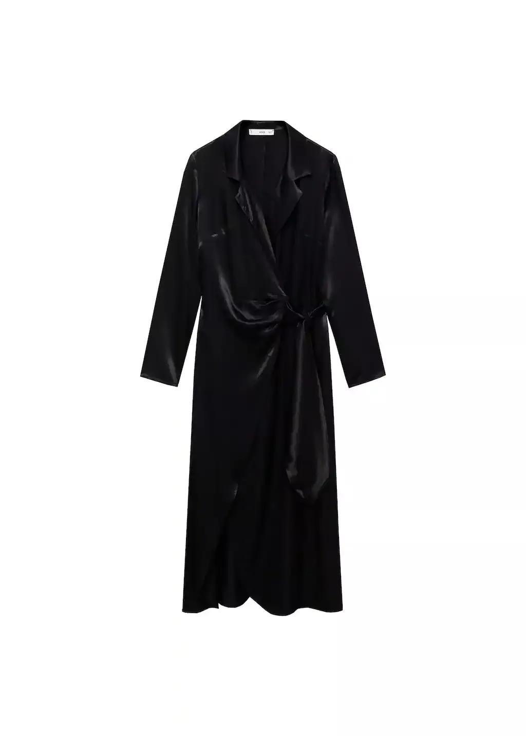 Black Textured Blazer Midi Dress, , medium