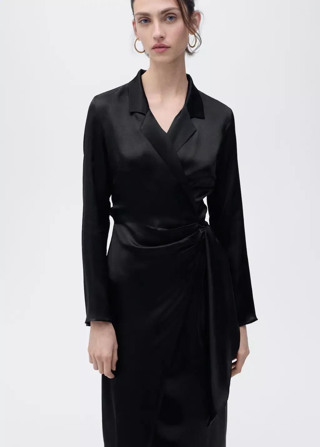 Black Textured Blazer Midi Dress, , large image number 1