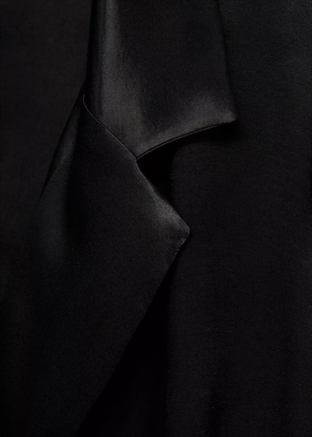 Black Textured Blazer Midi Dress, , large image number 4