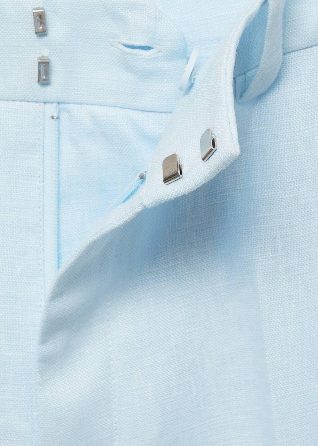 Blue Lt Pastel Linen Suit Trousers, , large image number 2