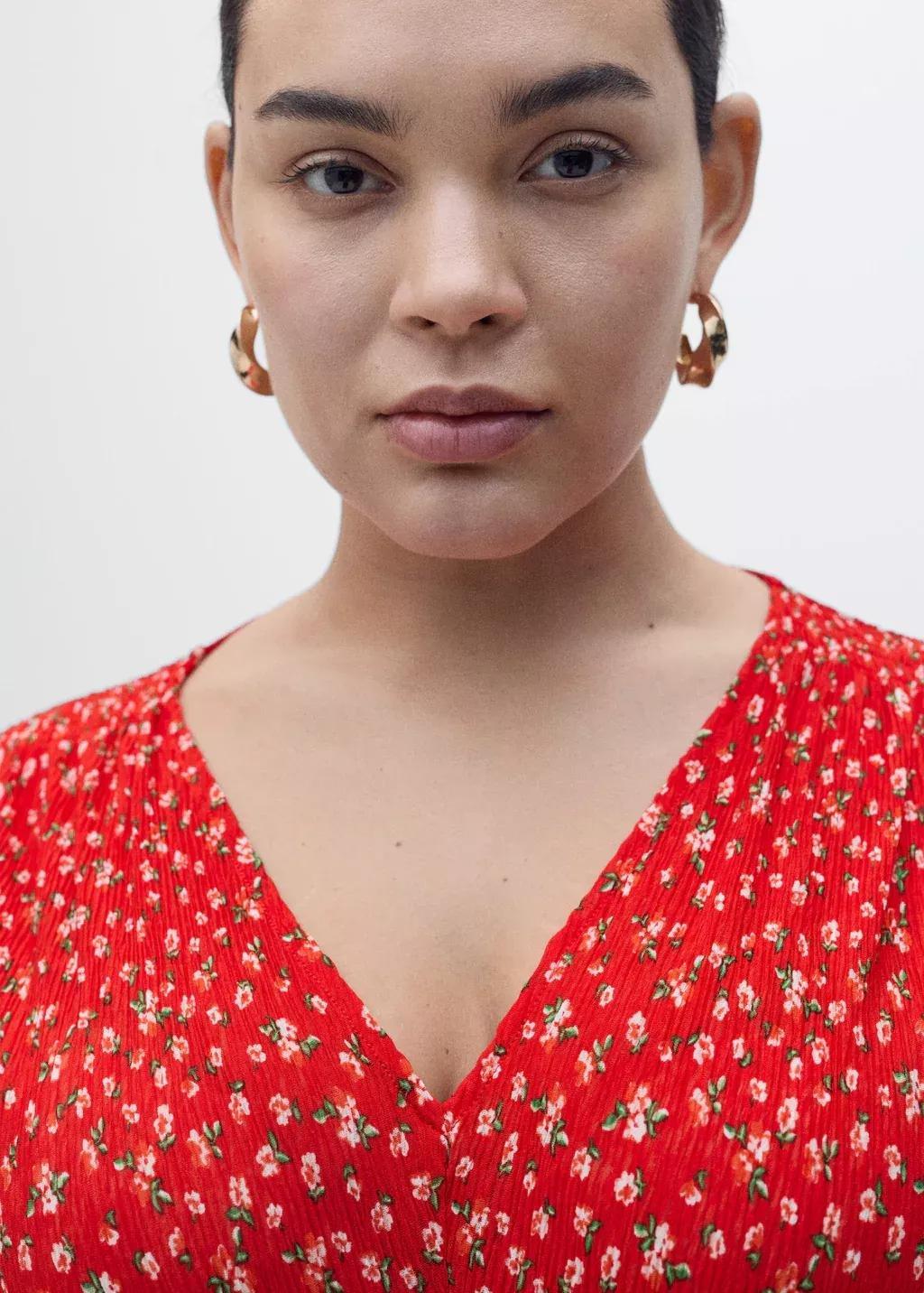 Red Printed Midi Dress, , large image number 7