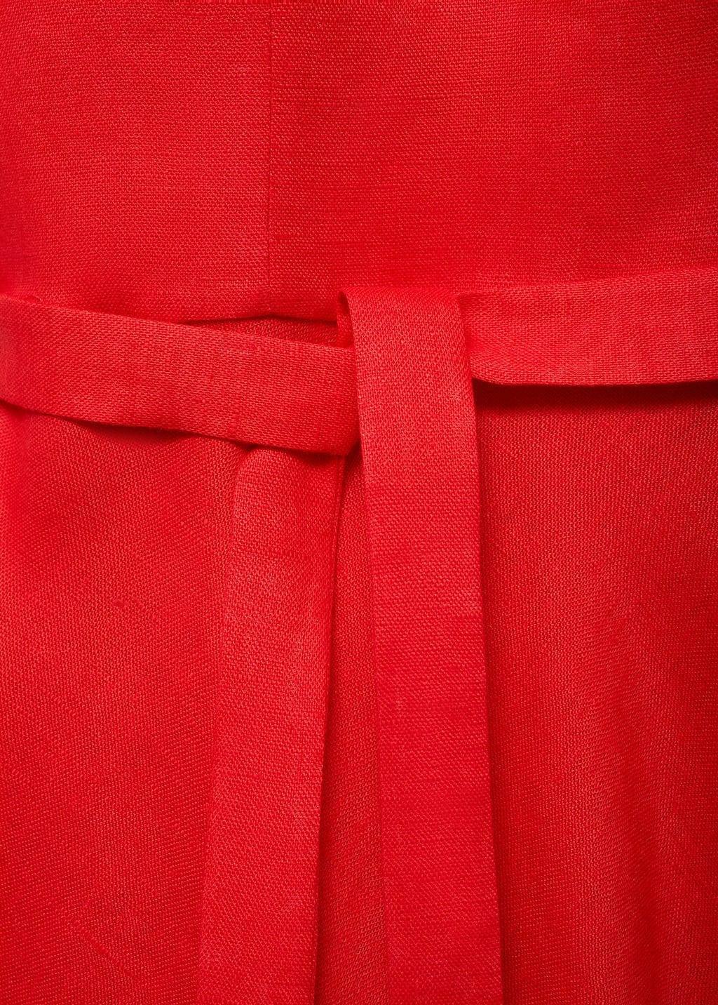 Red Bow Linen-Blend Dress, , large image number 1