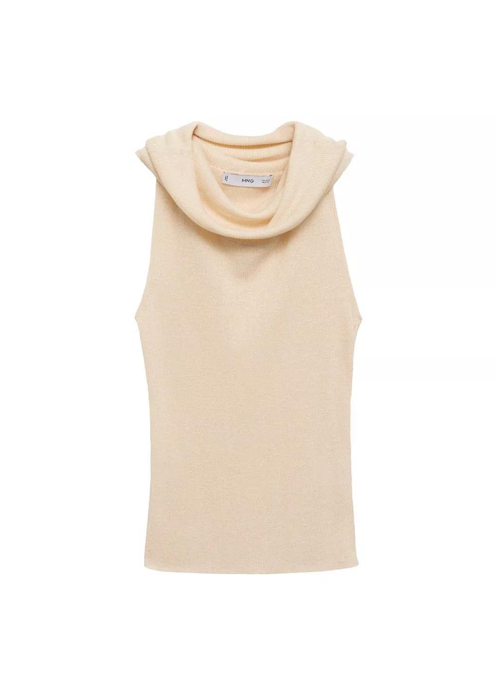 LT PASTEL GREY Knitted top with draped neck, , large image number 3