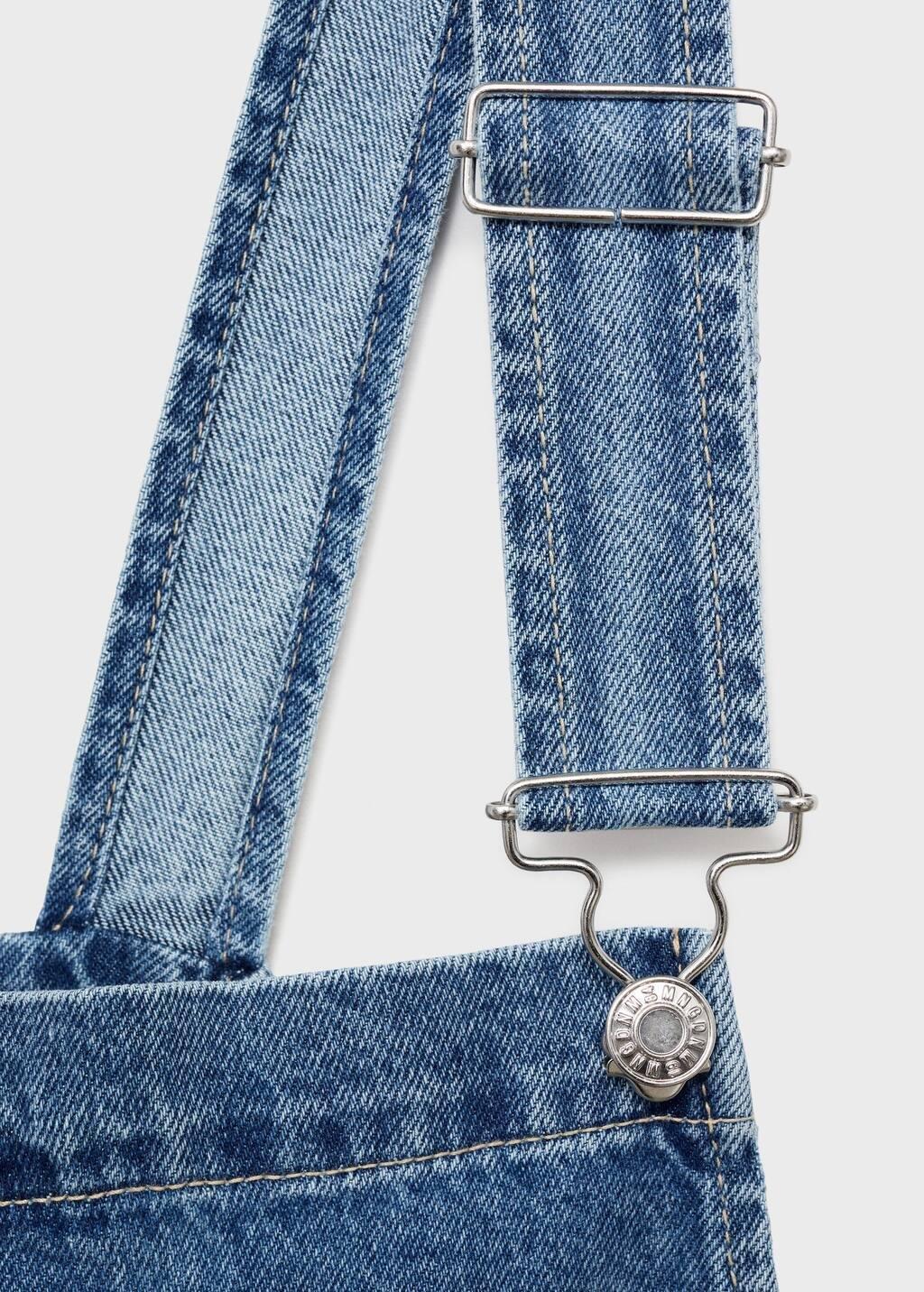 Blue Straight Denim Dungarees, , large image number 5