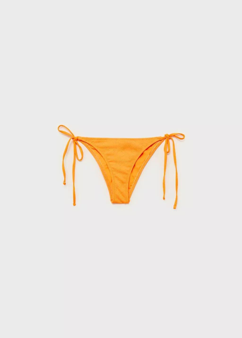 Yellow Floral-Embroidered Bikini Bottoms, , large image number 0