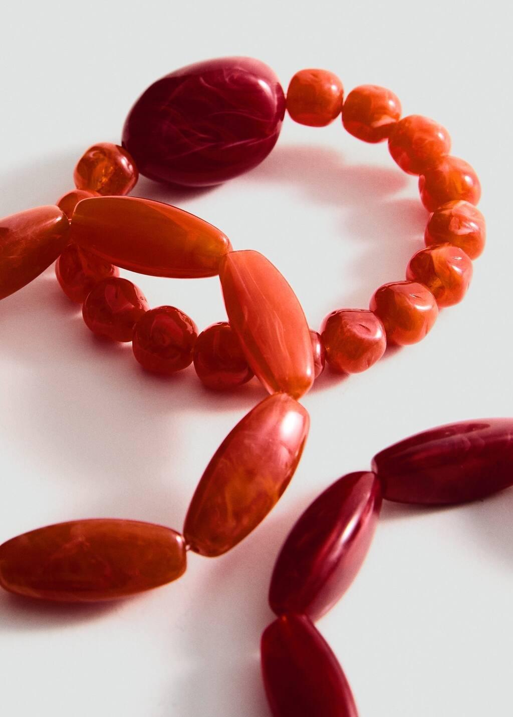 Red Set Of 3 Combined Ball Bracelets, Red, large image number 0