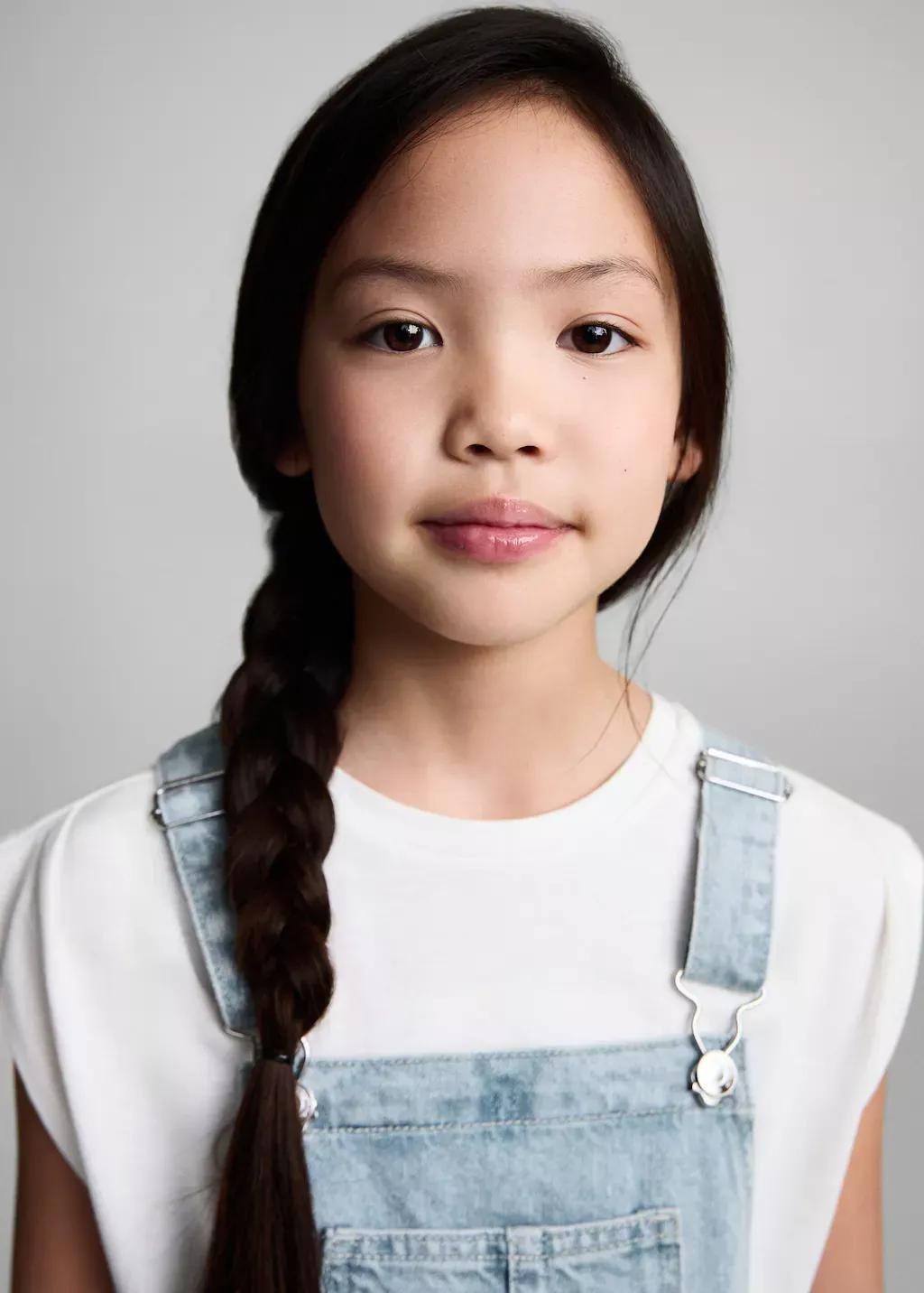Blue Short Denim Dungarees, Kids Girl, , large image number 1