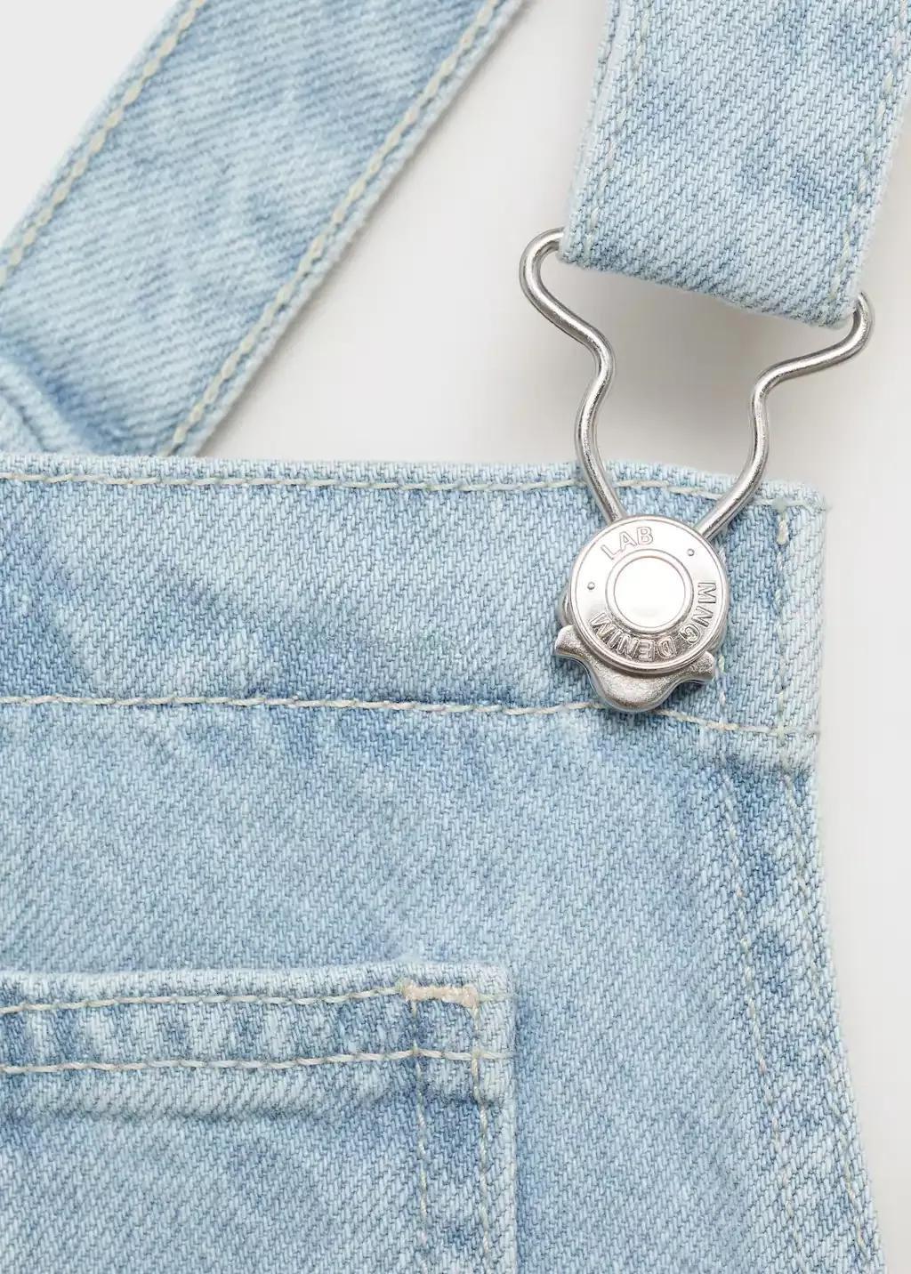 Blue Short Denim Dungarees, Kids Girl, , large image number 3