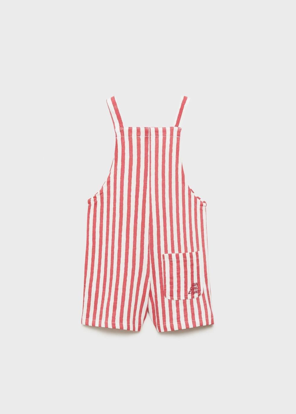 Red Striped Short Dungarees, Baby Boy, , large image number 1
