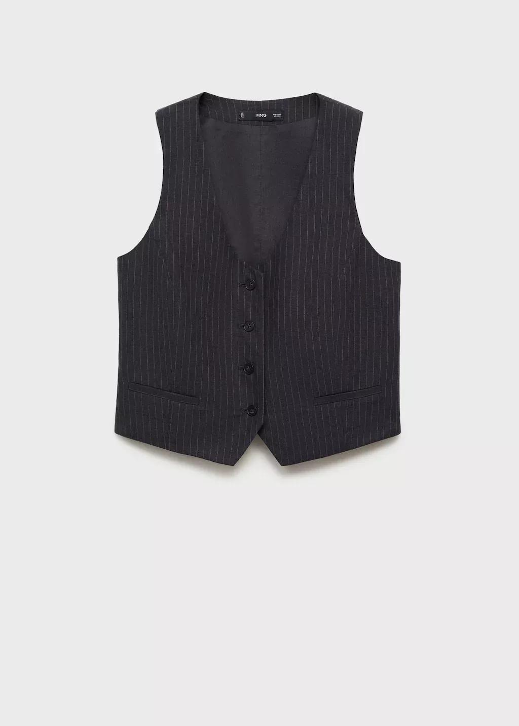 NAVY Linen-blend suit waistcoat, , large image number 3
