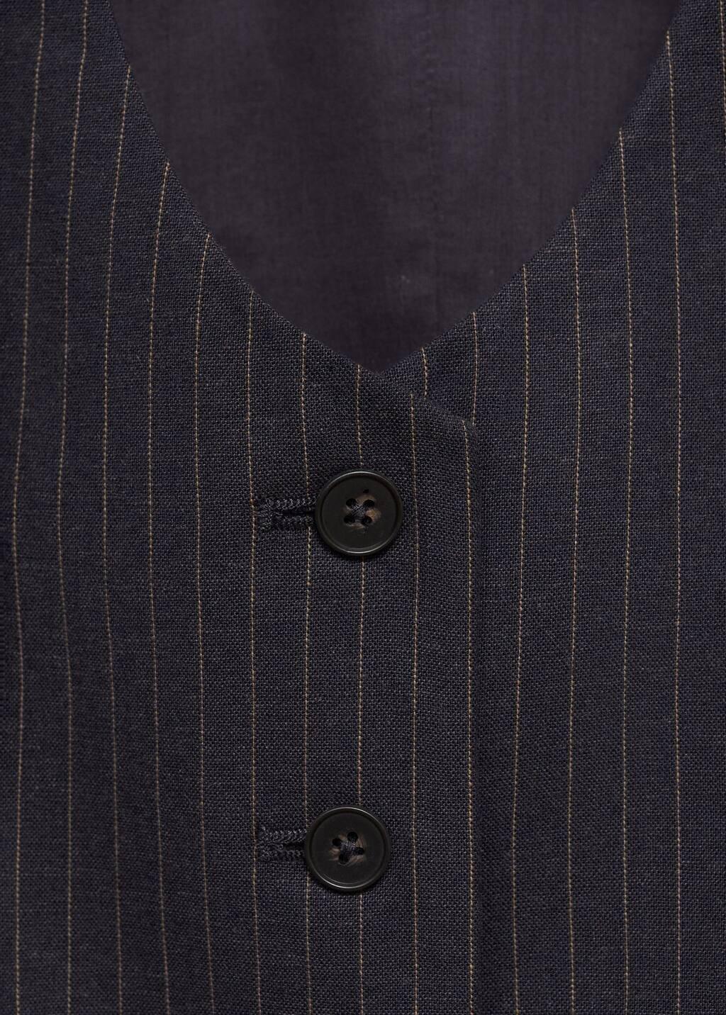 NAVY Linen-blend suit waistcoat, , large image number 4