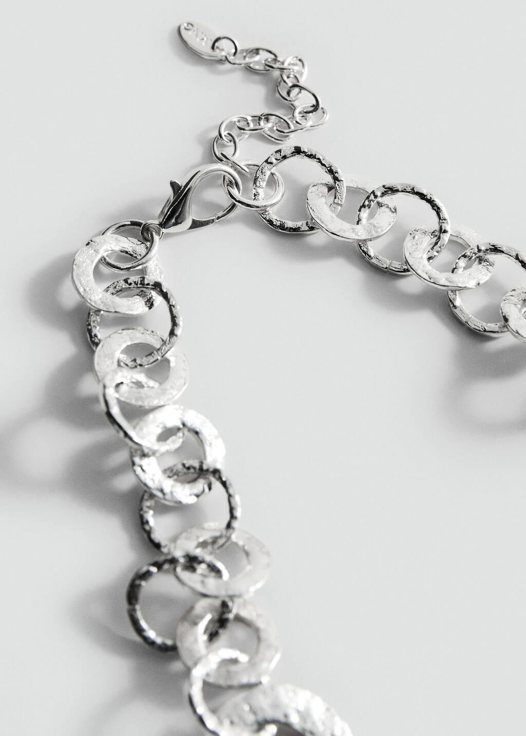 Silver Combined Metal-Hoop Necklace, 0201_PL, large image number 1