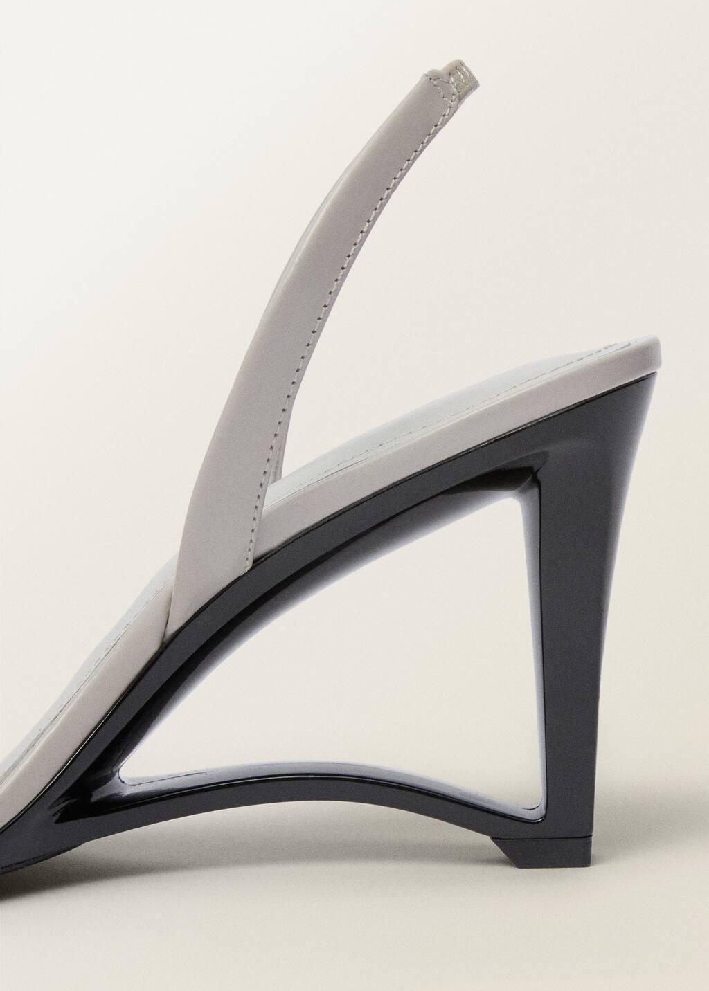 White Leather Wedge-Heel Sandals, , large image number 1
