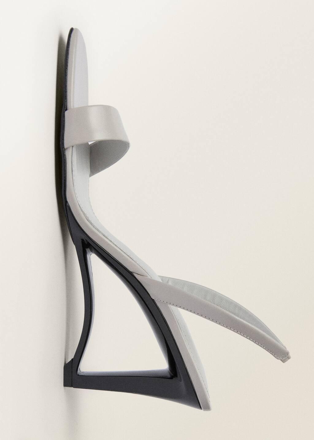 White Leather Wedge-Heel Sandals, , large image number 5