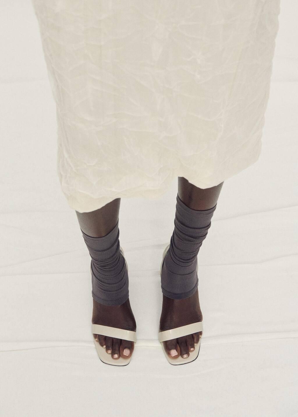 White Leather Wedge-Heel Sandals, , large image number 6