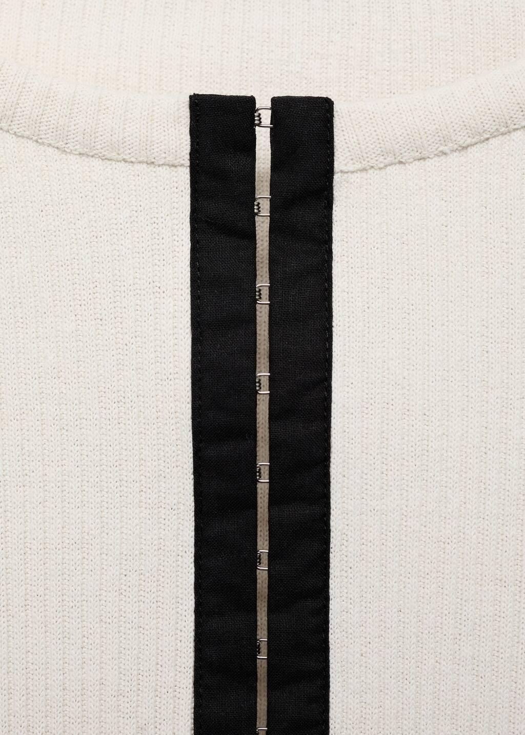 Beige Cotton Cardigan With Contrasting Closure, , large image number 2
