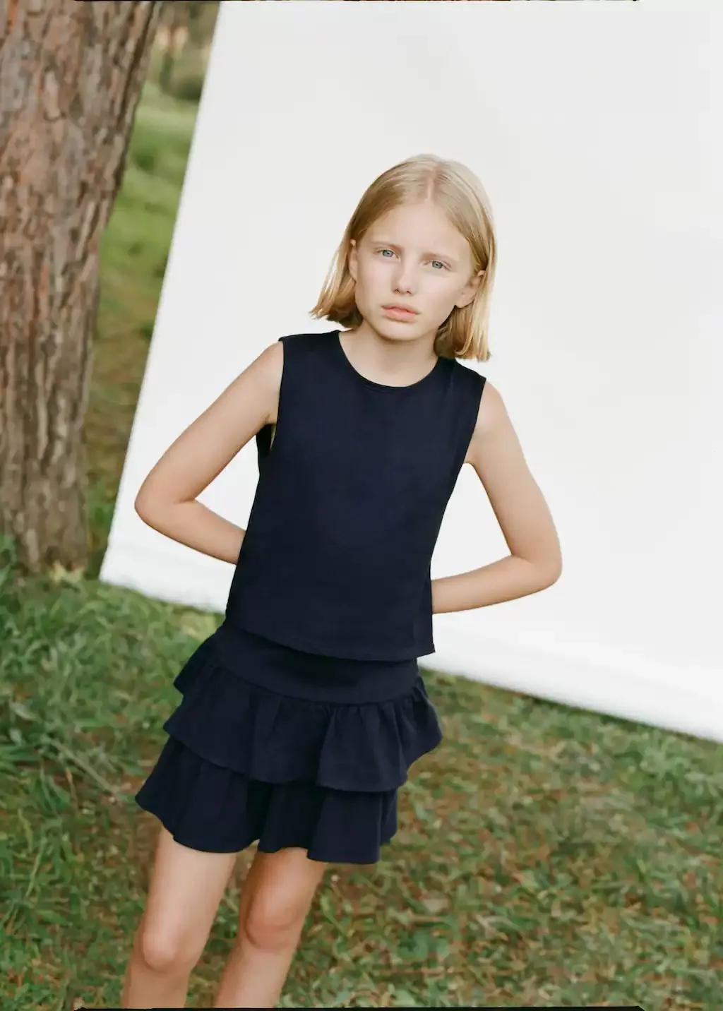NAVY Ruffled trouser skirt, Kids Girl, , large image number 4