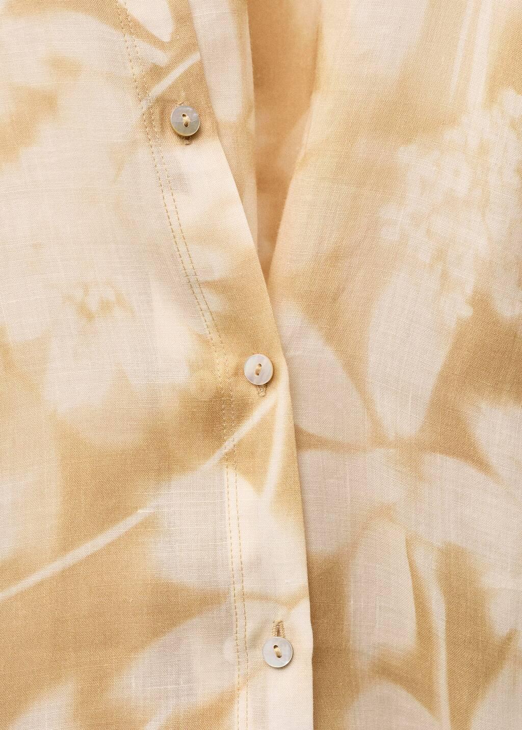 Yellow Floral Shirt With Multi-Position Closure, , large image number 5