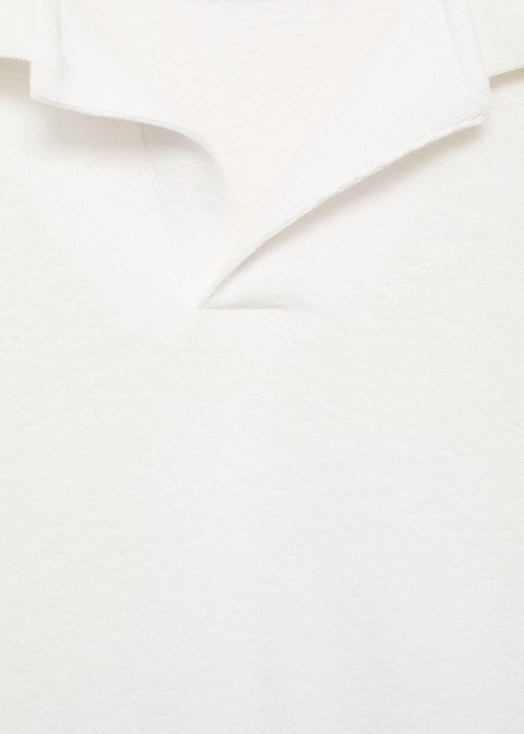 Beige Textured Cotton Polo Relaxed Fit, , large image number 5