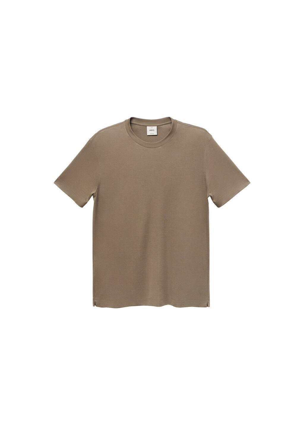 MEDIUM GREY Short-sleeved lyocell t-shirt, , large image number 3