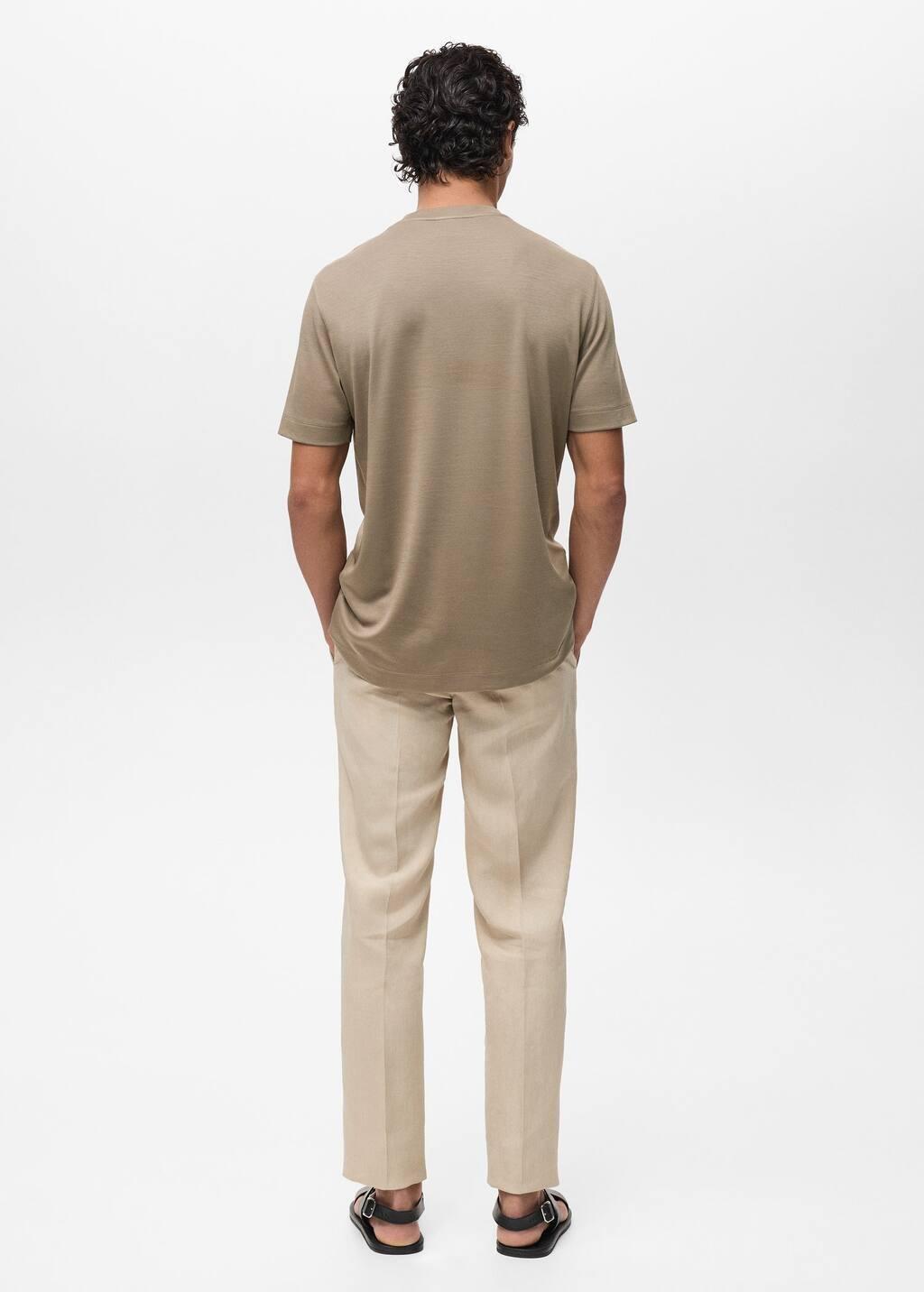 MEDIUM GREY Short-sleeved lyocell t-shirt, , large image number 5
