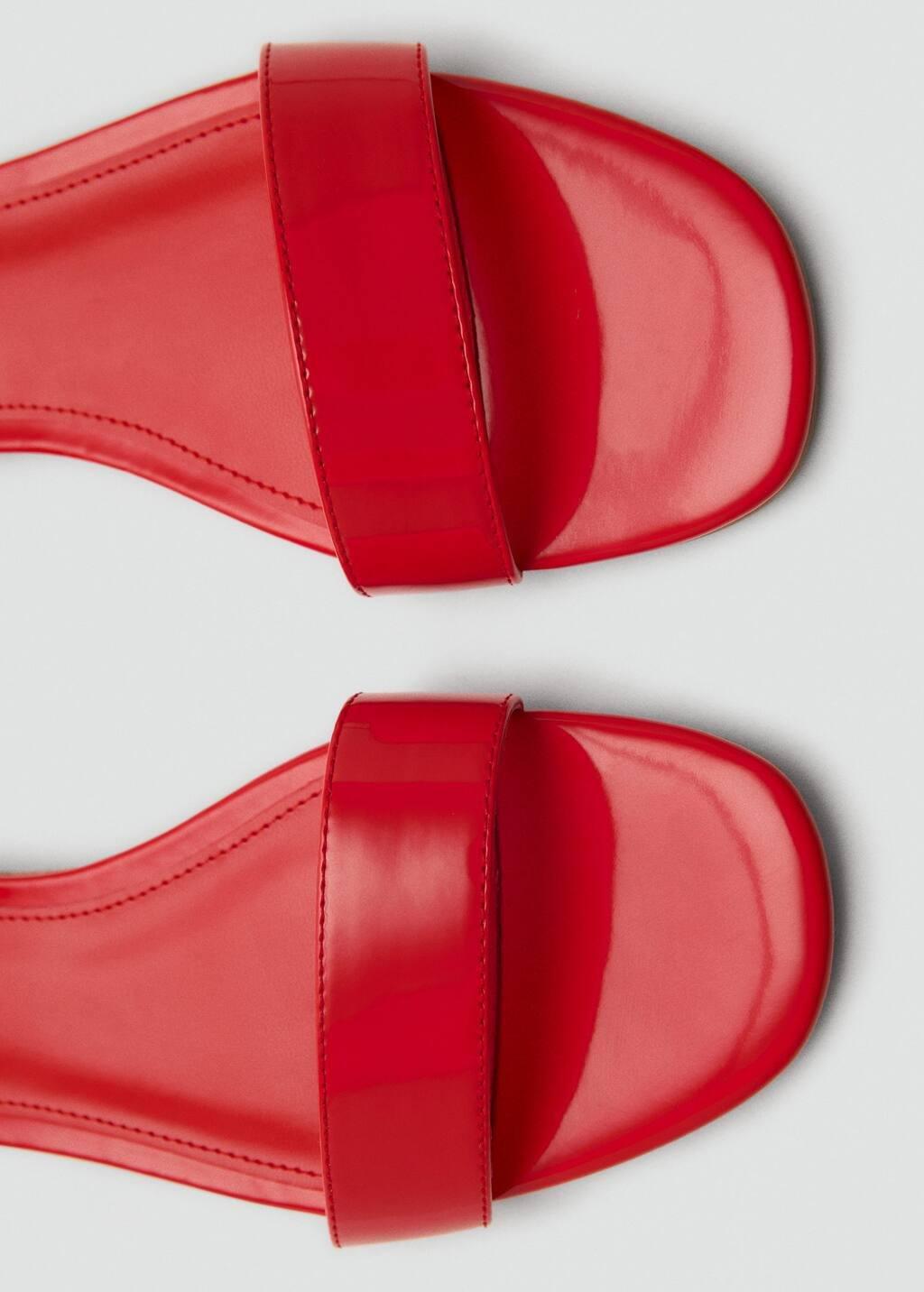Red Patent Leather-Effect Flat Sandals, , large image number 2