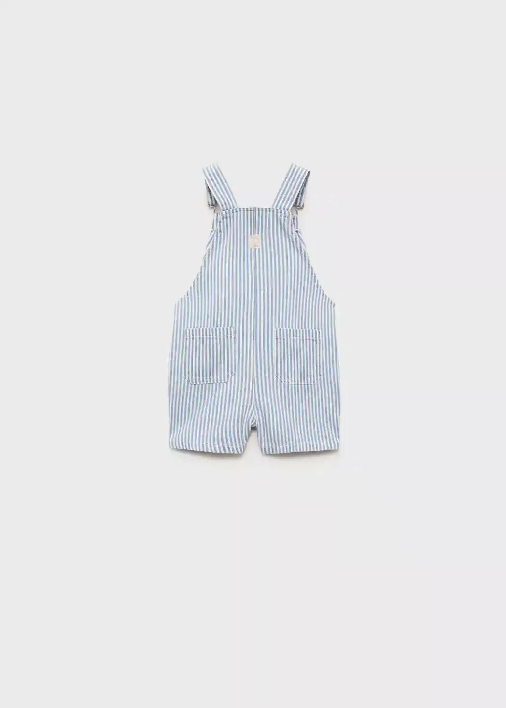 OPEN BLUE Striped denim dungarees, Baby Boy, , large image number 2