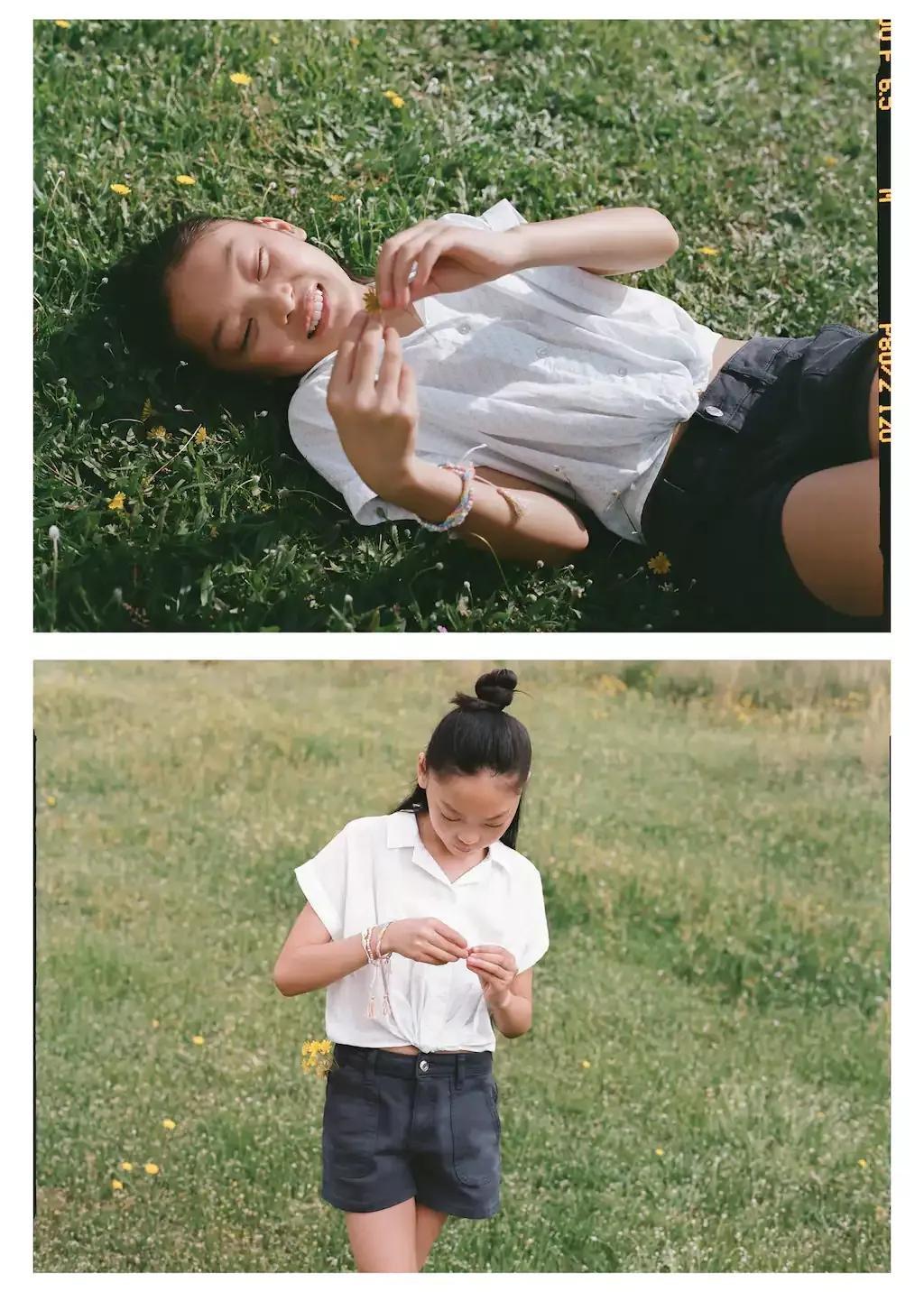 LT-PASTEL BLUE Crop knot blouse, Kids Girl, , large image number 3