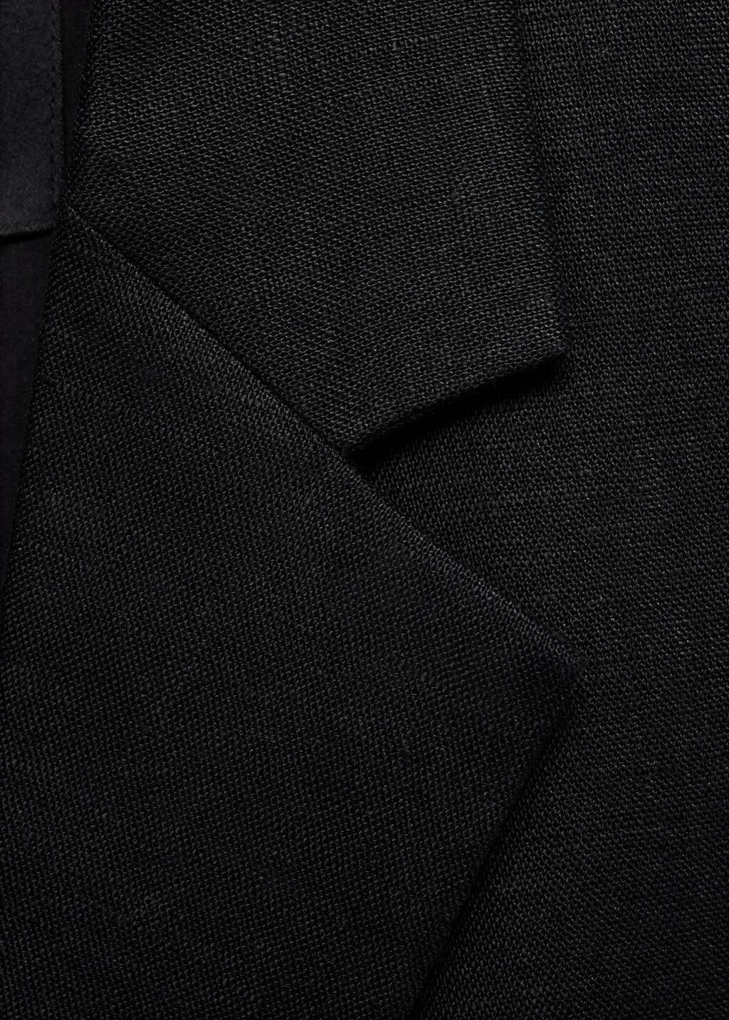 Black Linen Suit Waistcoat, , large image number 4