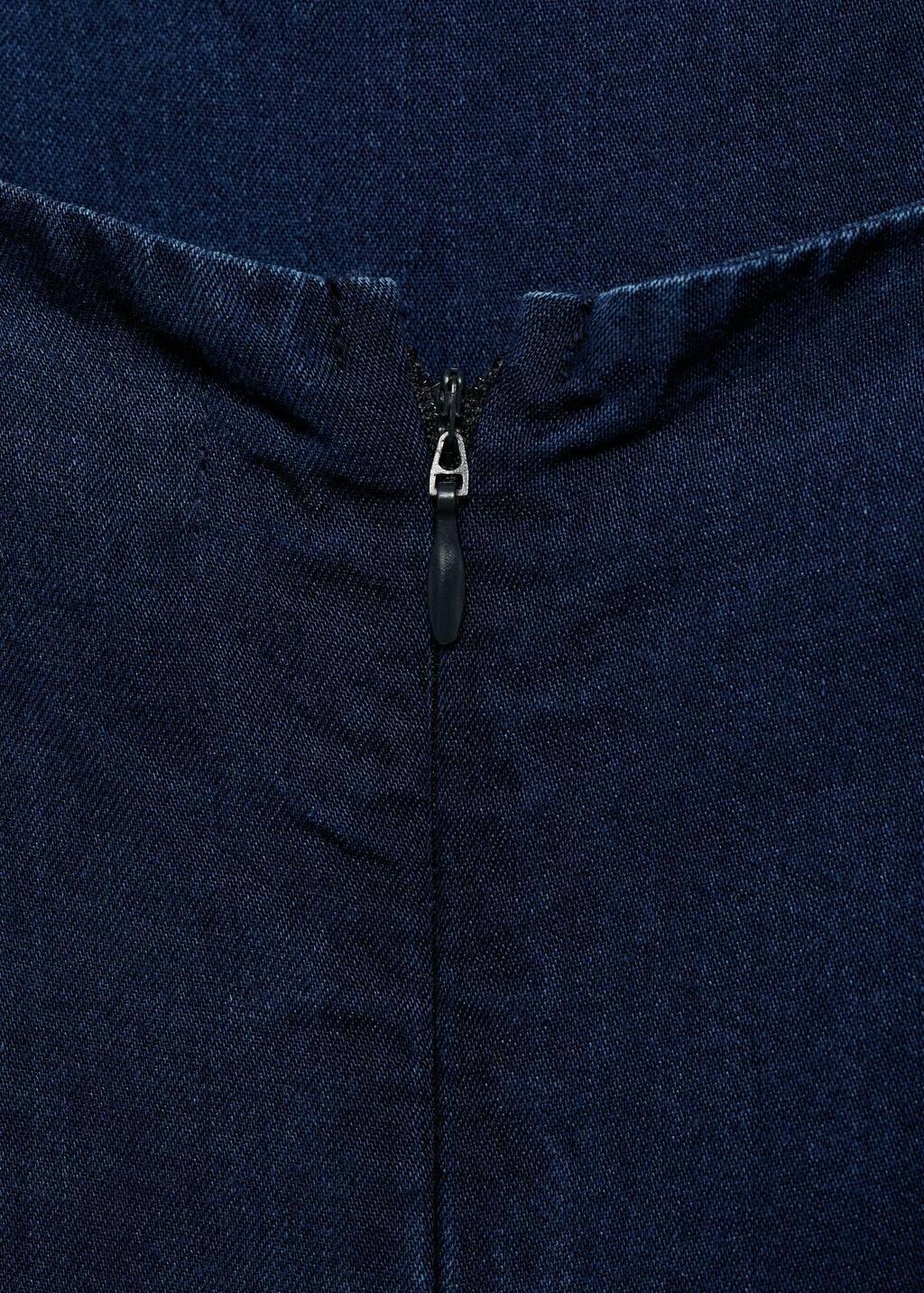 Blue Long Denim-Effect Jumpsuit, , large image number 2