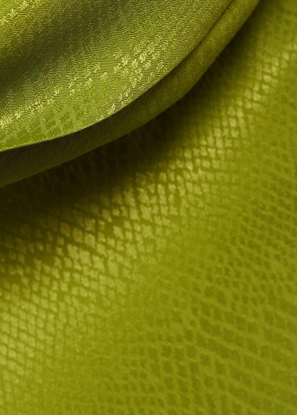 Green Textured Dress With Draped Neckline, , large image number 1