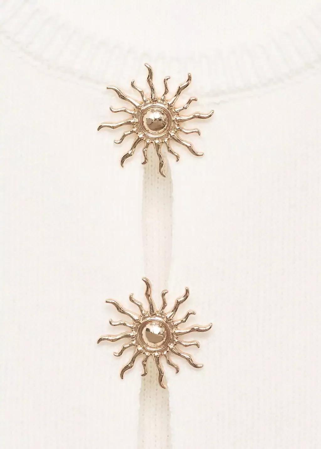 Beige Top Knit Jewel Buttons Soles, , large image number 2