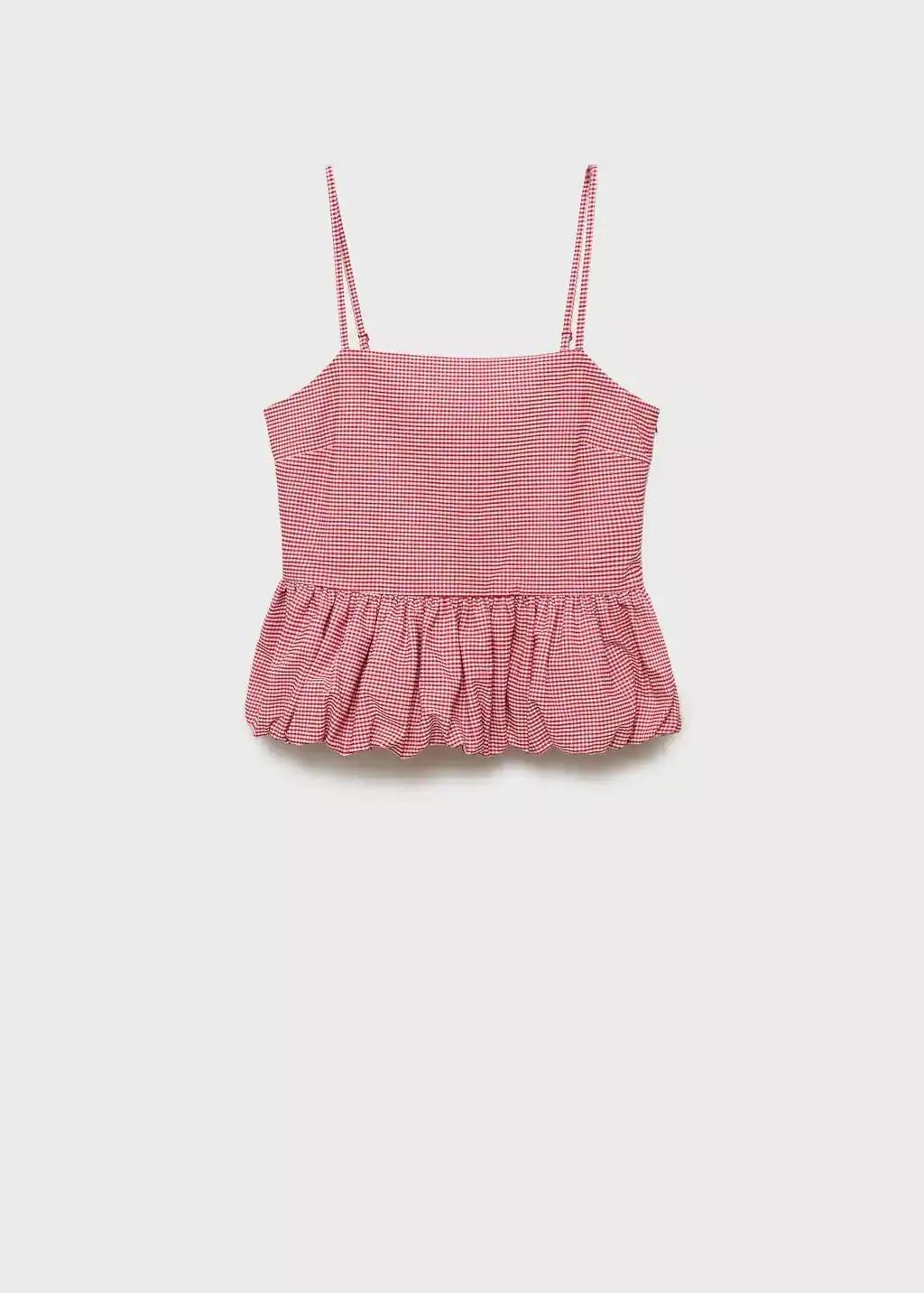 Red Gingham-Check Top With Ruffle, , large image number 4