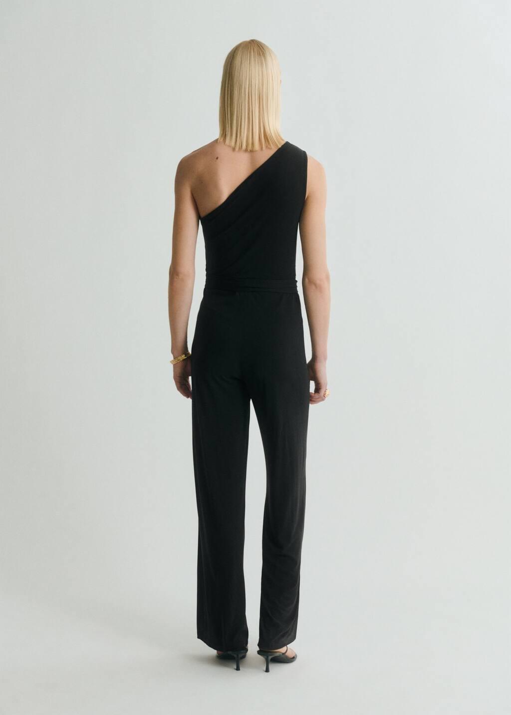 Grey Asymmetric Belt Jumpsuit, , large image number 5