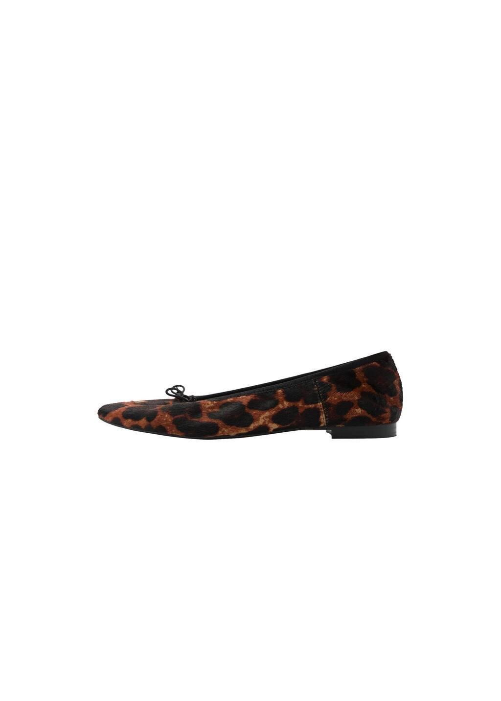 Black Leather Leopard Ballerina, , large image number 2